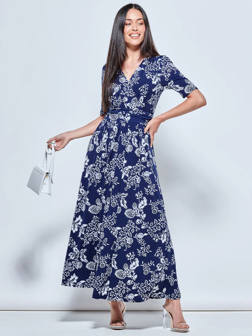 Navy jersey maxi dress sales