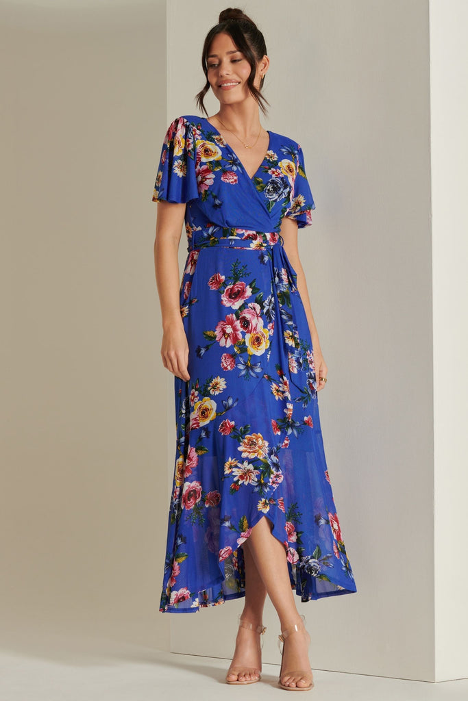 Moncur frill cheap wrap dress